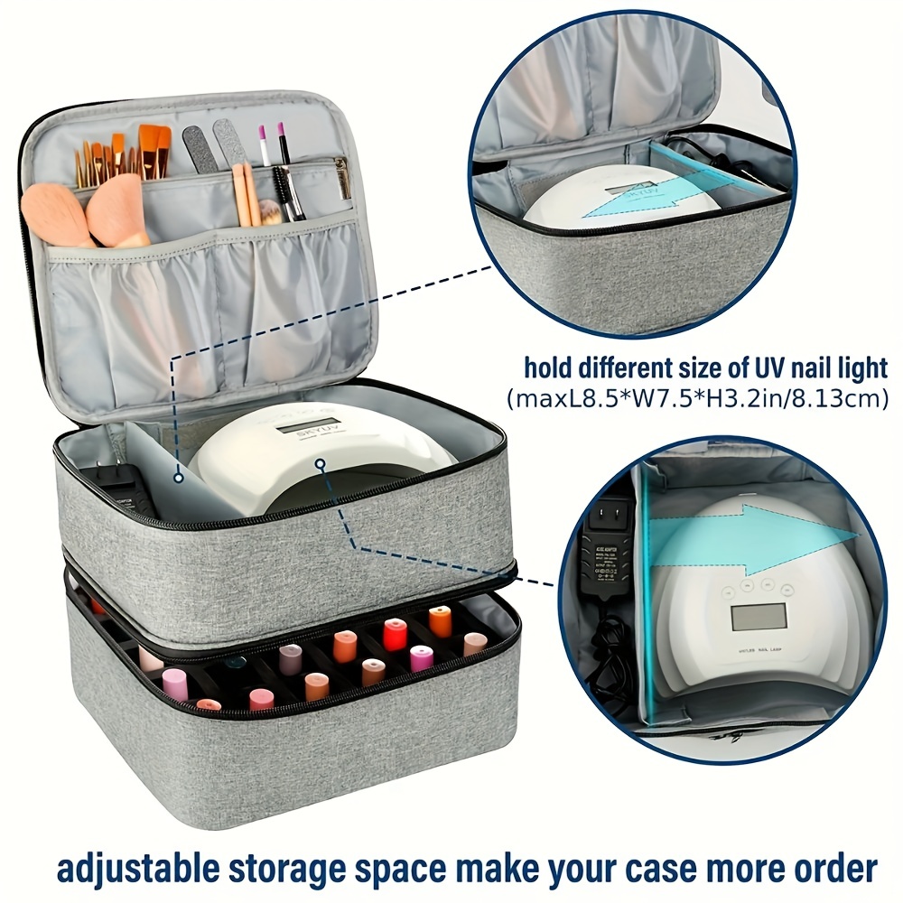 Nail Polish Supply Organizer Storage Case/Bag Fits Nail Dryer Lamp