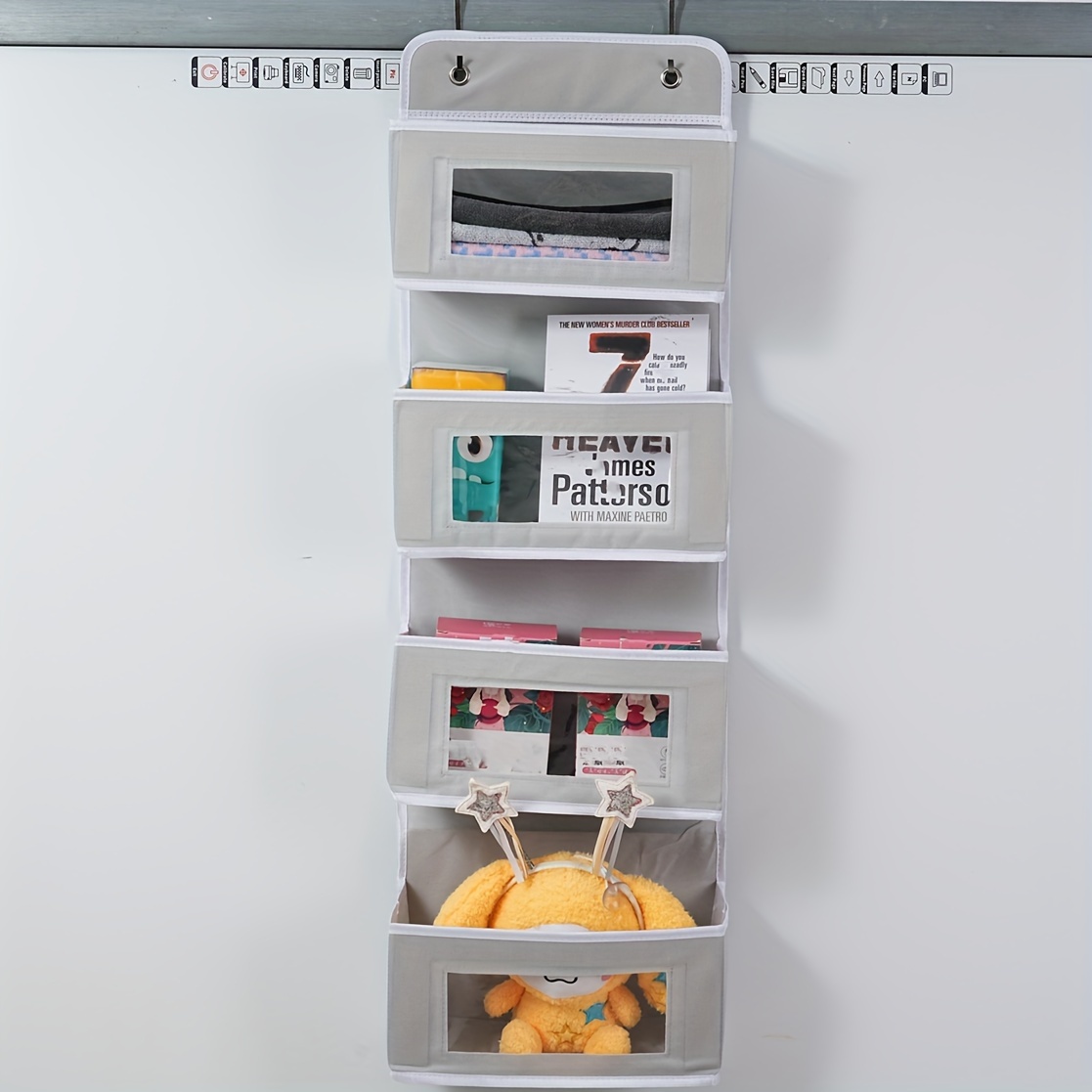 Hanging Closet Organizer And Storage 4 shelf Easy Mount - Temu