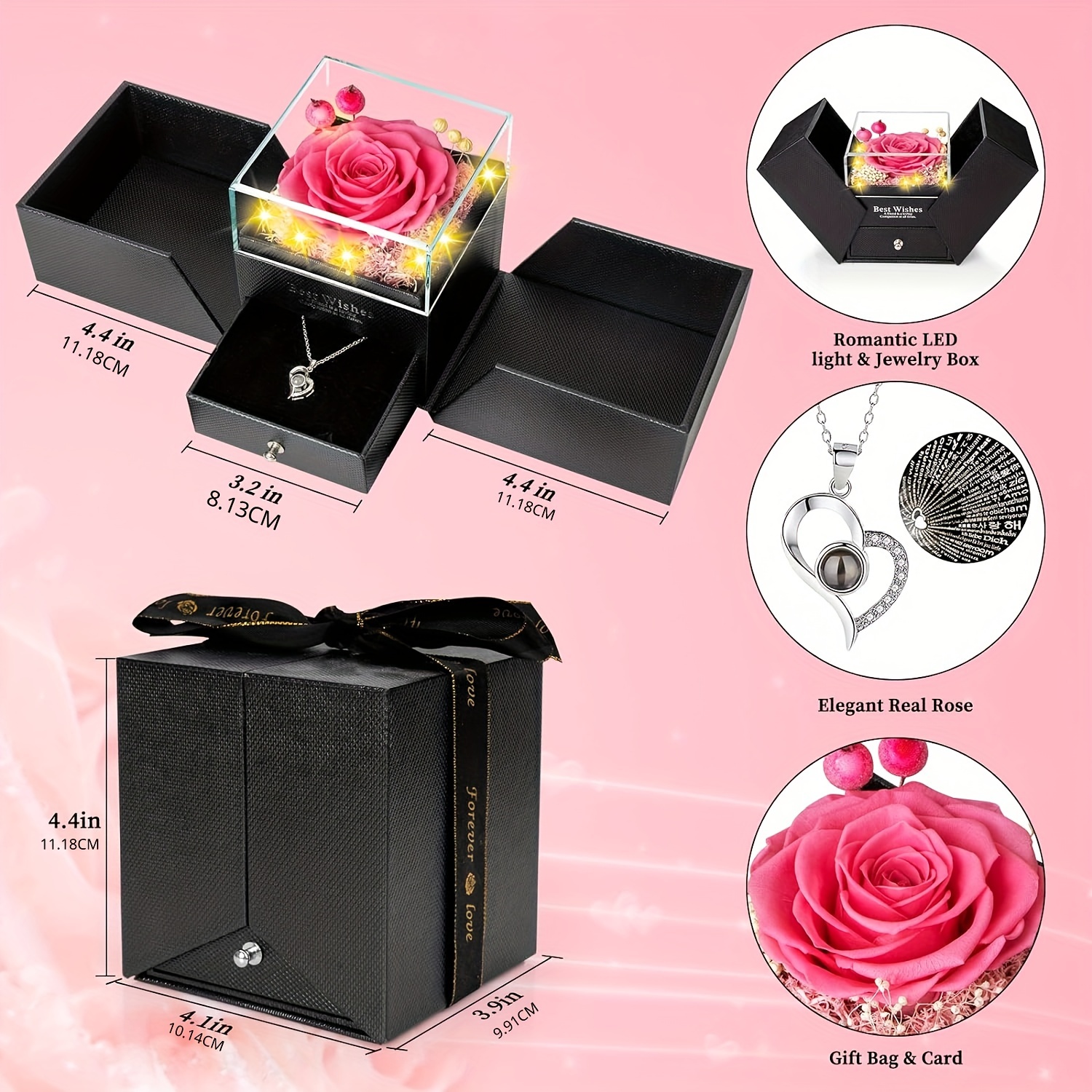 Gift Box Eternal Roses Hand made / Caja De Regalo Con Rosas Eternas