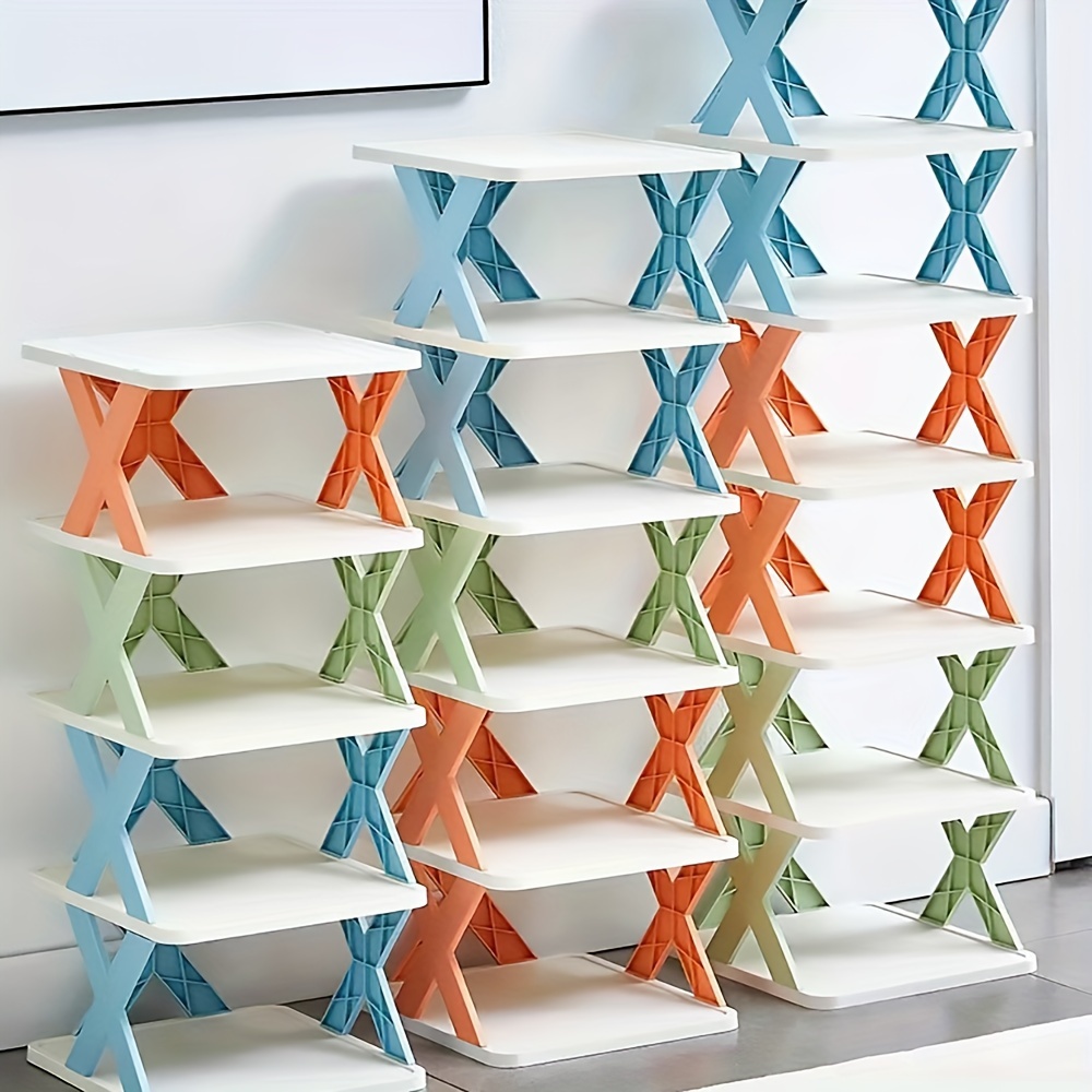 X-Shaped Shoe Rack for Home Hallway Space-Saving Shoes Organizer Stand  Holder for Students Dormitory Dustproof Storage Shelf