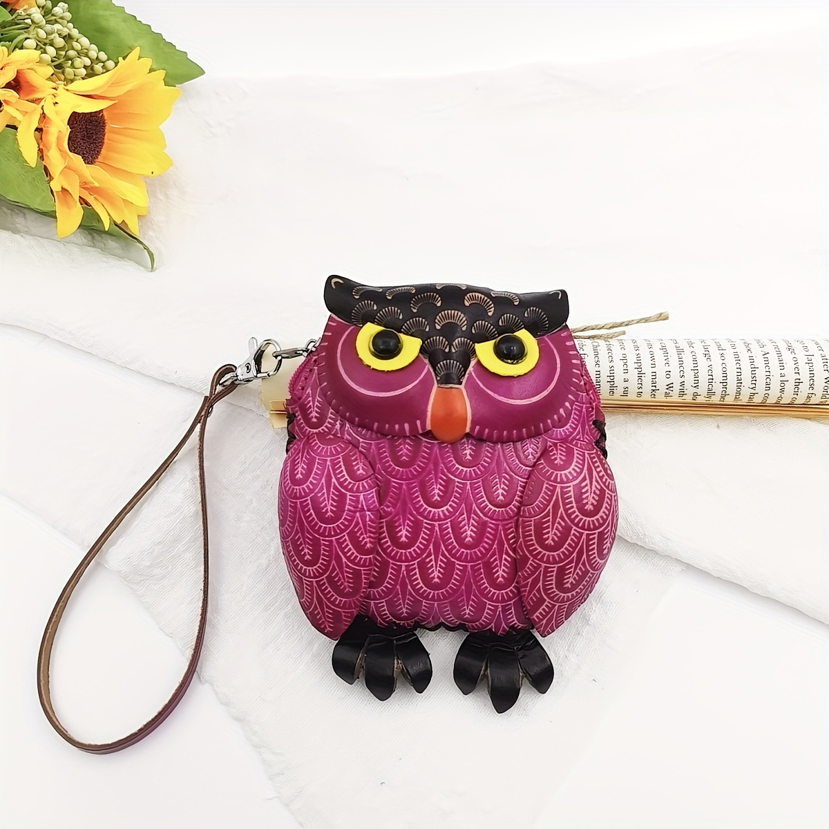 1pc Fashionable Owl Shaped Coin Purse Keychain, Trendy Personality Key  Pendant