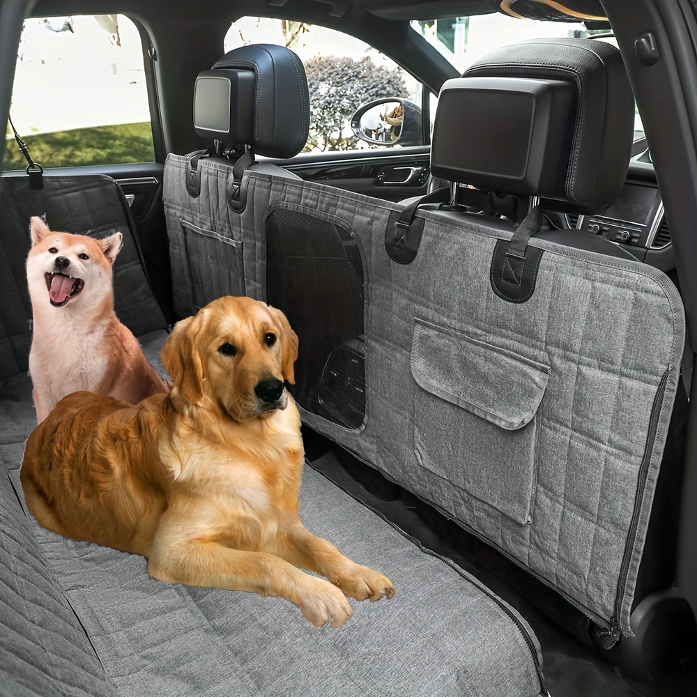 Upgrade Your Car With A Waterproof, Scratch-proof Dog Car Hammock - Grey  With Mesh Window - Temu