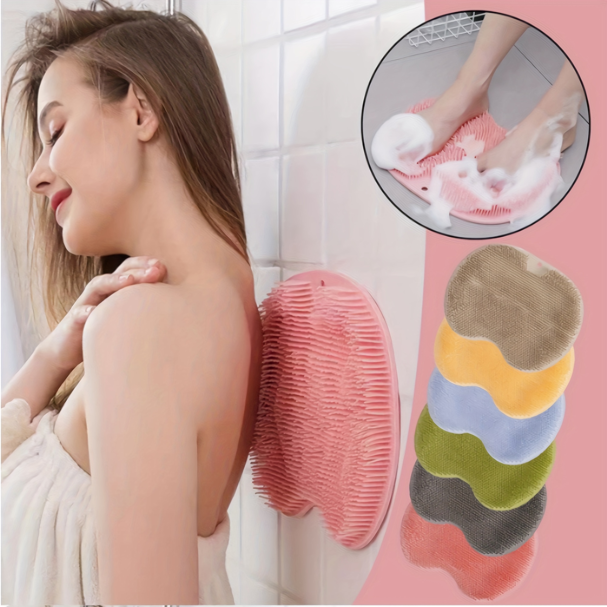 Shower Brush Silicone Bath Body Brush Back Scrubber For - Temu