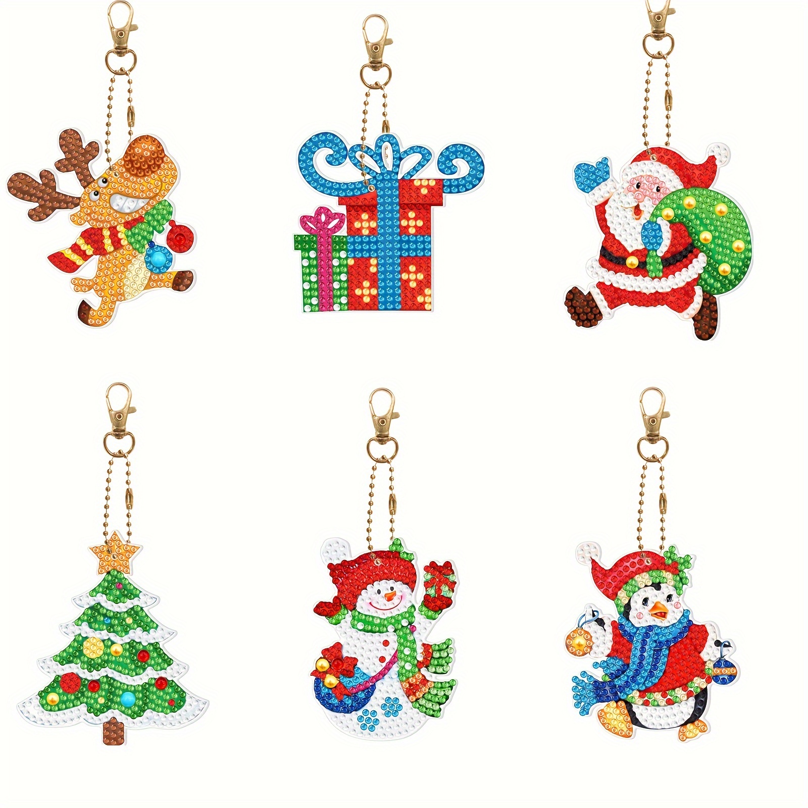 Diy Diamond Painting Keychain Kit Christmas Ball Diamond Art - Temu