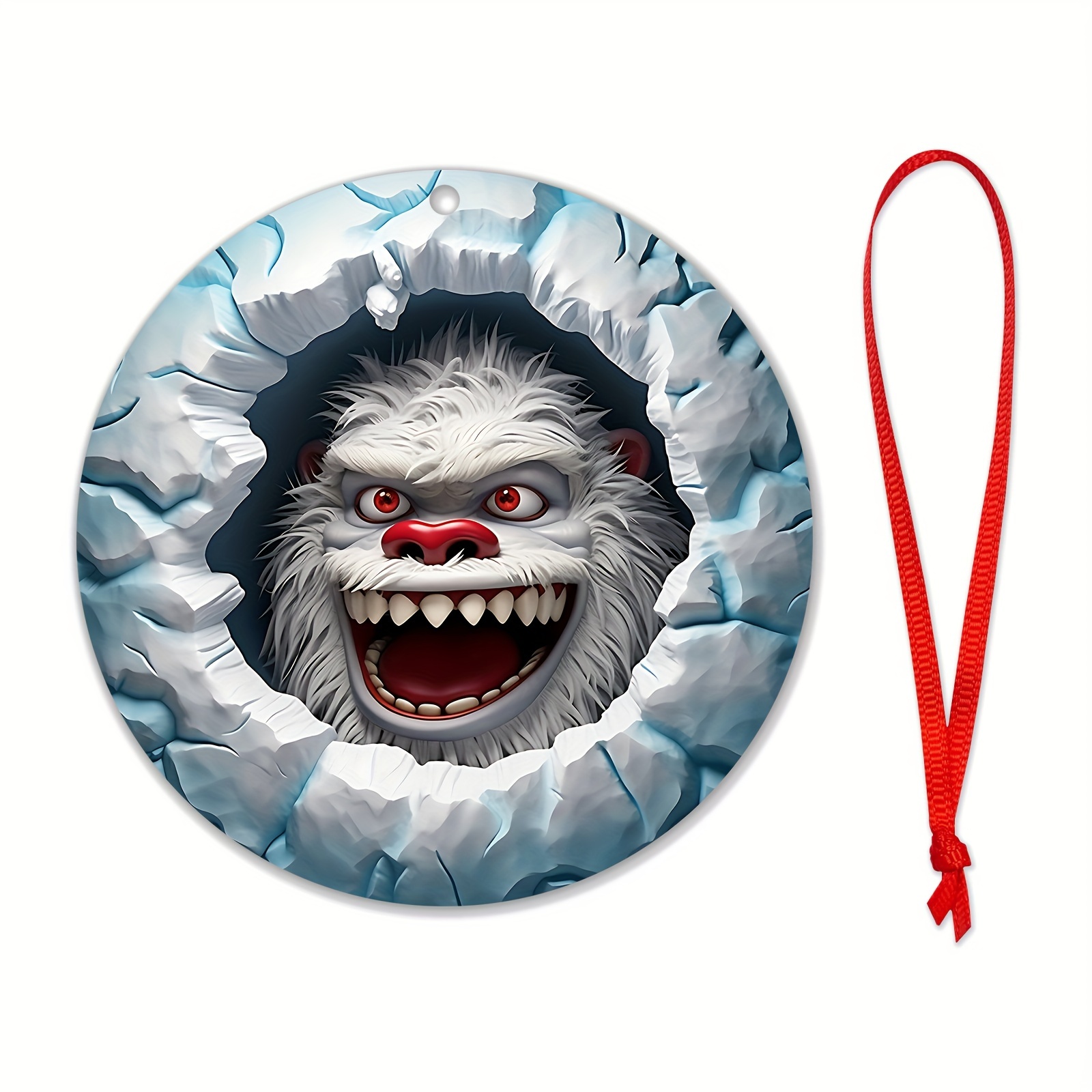 2D Christmas theme Ornaments decoration hanging, Yeti Christmas tree  monster Ornament hanging decoration, monster Ornament, Christmas decoration  gifts