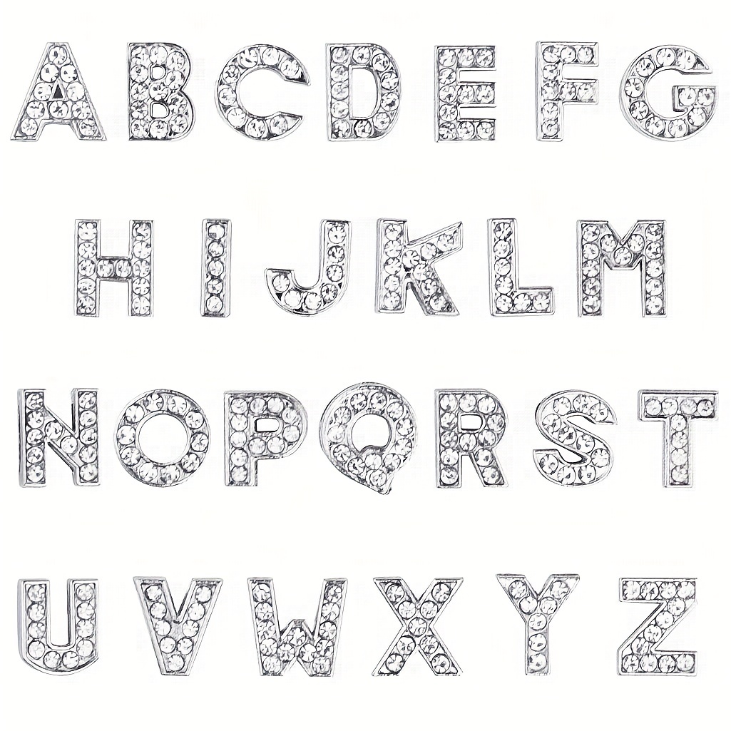 A-Z Rhinestones Charms, Alphabet Charms, Slide Letters, 8mm Rhinestone  Alphabet