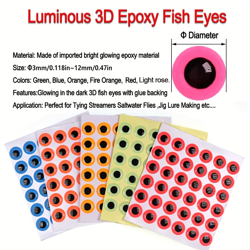  Fishing Lure Eyes, 4mm Diameter Epoxy Material Lure
