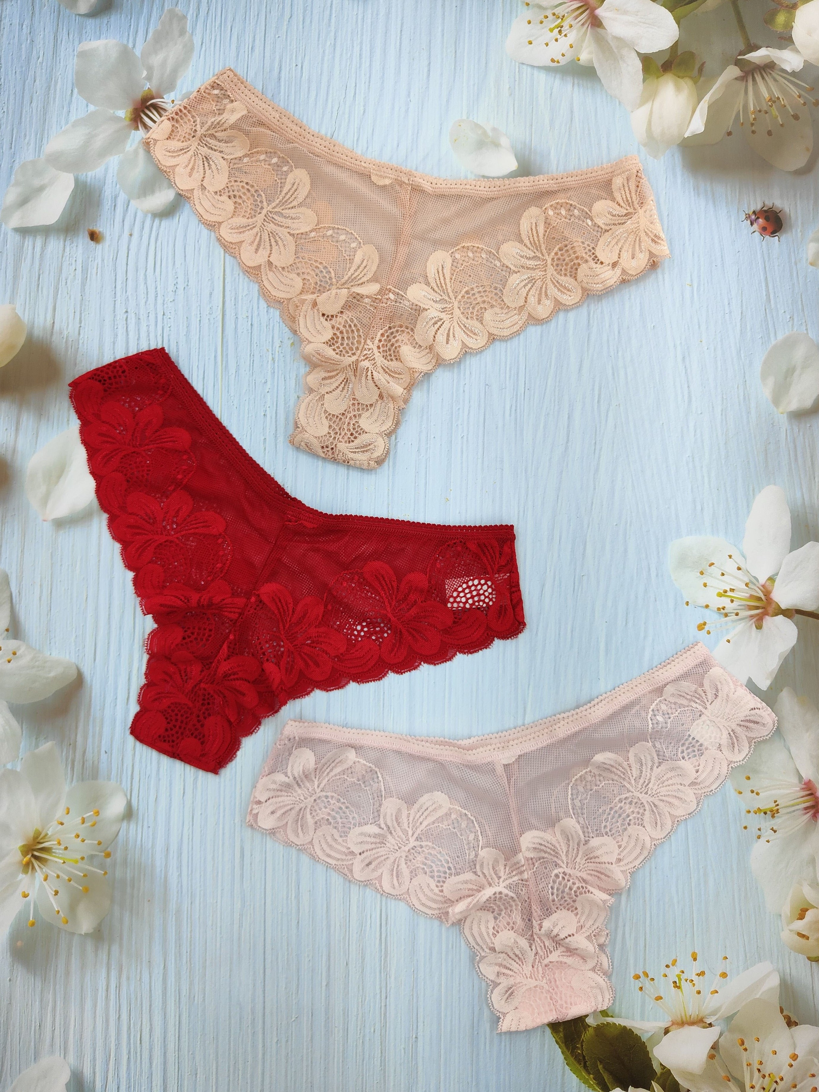 Edendiva's Sexy Floral Lace Underwear - 3 Pack