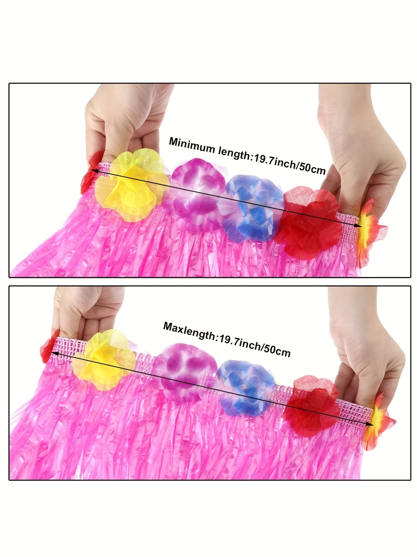 2 Sets Hawaiian Grass Hula Skirts & Leis for Women
