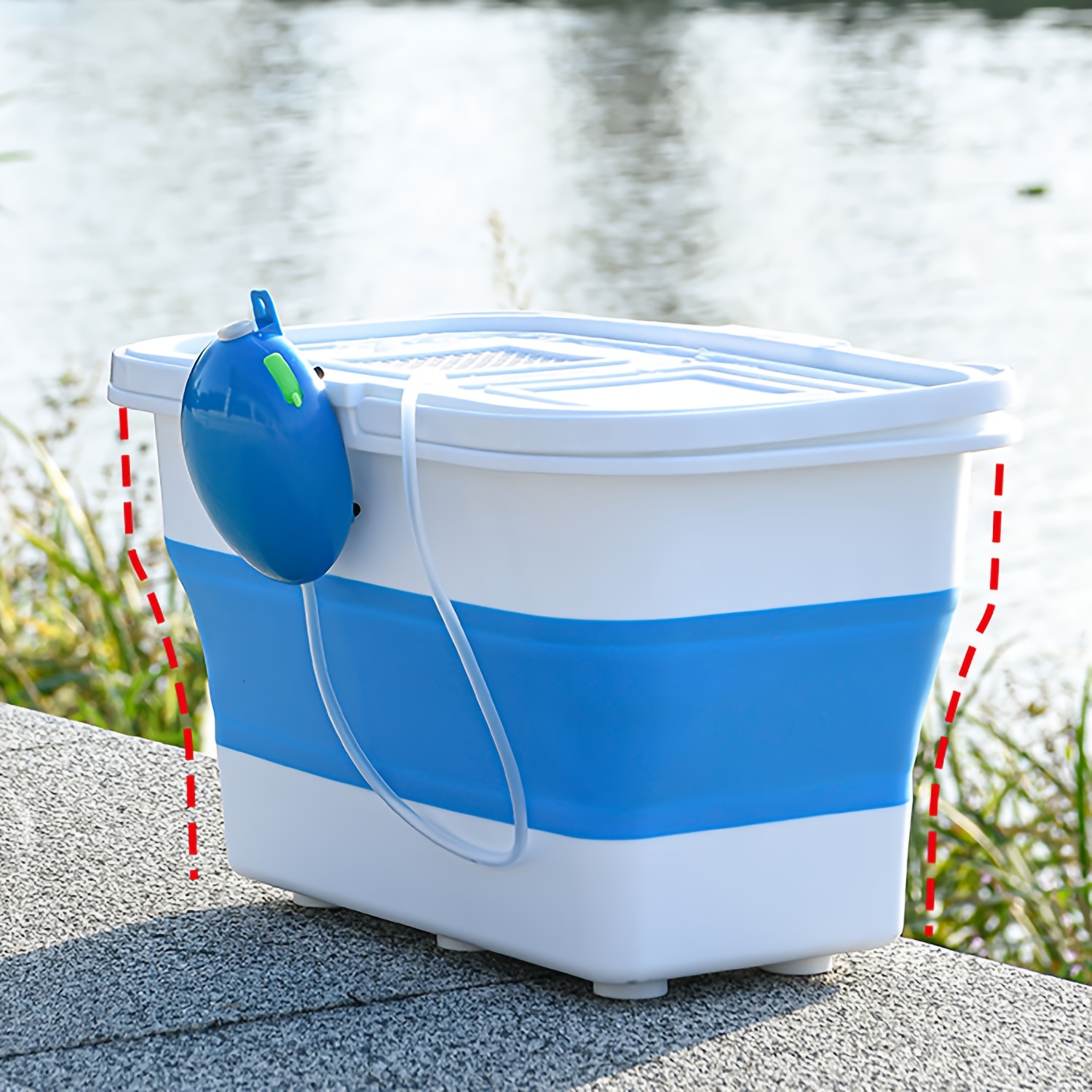 Poubelle de voiture peut sac de rangement boîte Portable pêche en plein air  rétractable pliant seau d'eau