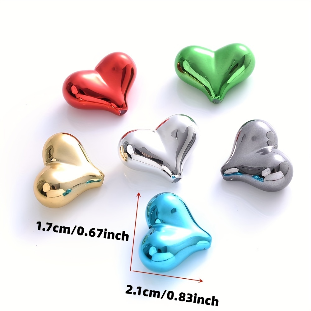 9mm 100pcs Love Heart Beads Macaron Colorful Acrylic Beads For
