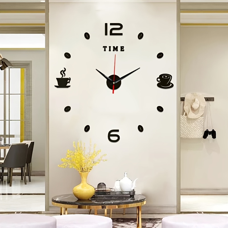 1pc Reloj Pared Taza Café, Reloj Pared Decoración Sala , Reloj Grande  Hogar/oficina/cocina/aula/escuela Movimiento Clásico - Hogar Cocina - Temu
