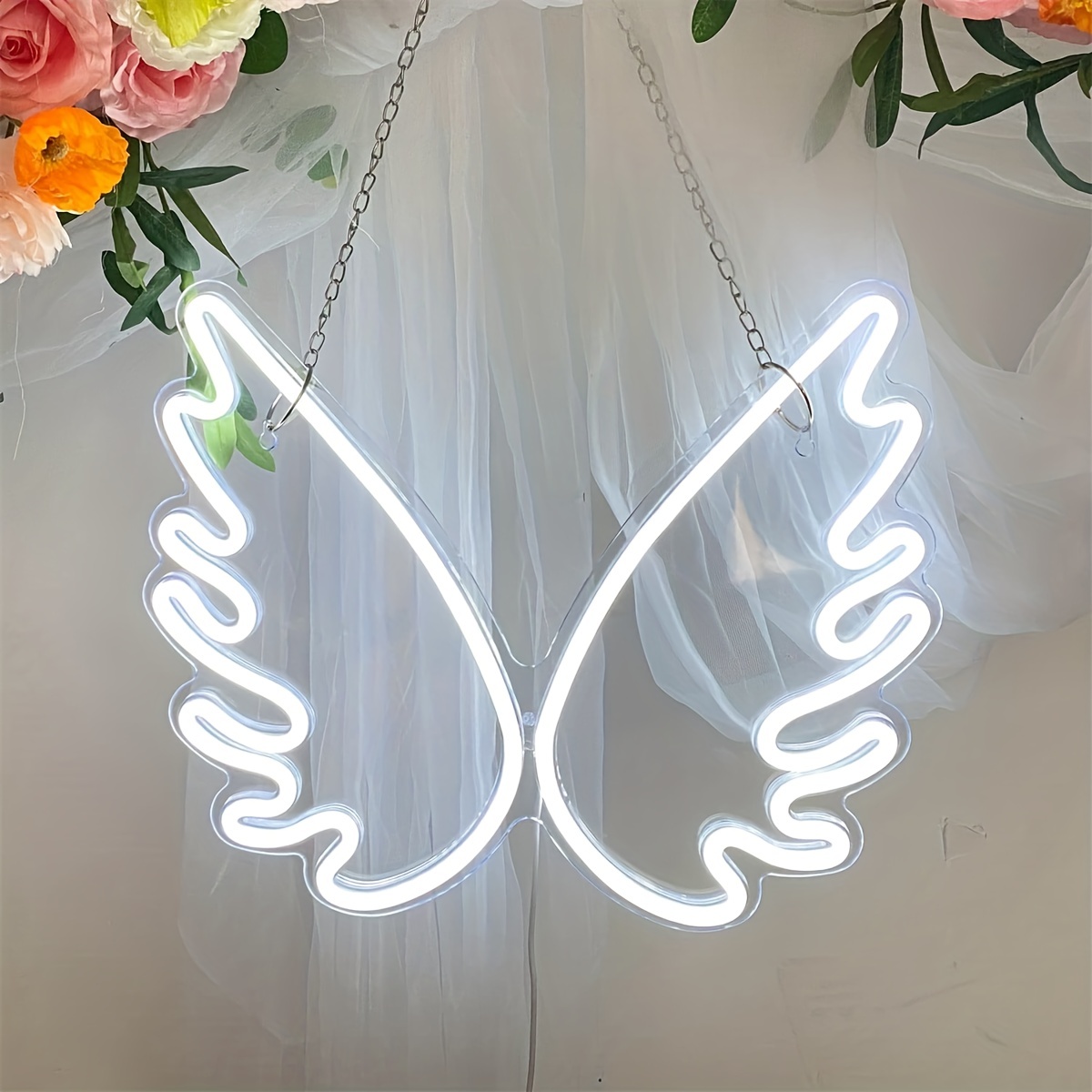 Happy Birthday LED Neon Lamp Integrative Hanging Sign Birthday Light Cold  White