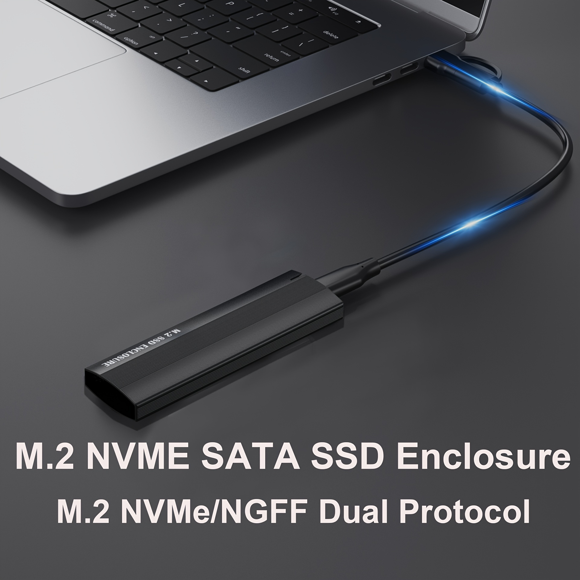 Lecteur SSD M.2 SATA vers USB 3.0 Externe Lecteur de SSD Boîtier avec UASP,  NGFF M.2 2280 2260 2242 2230 SSD avec clé B/Clé B+M (M.2 SATA SSD vers USB