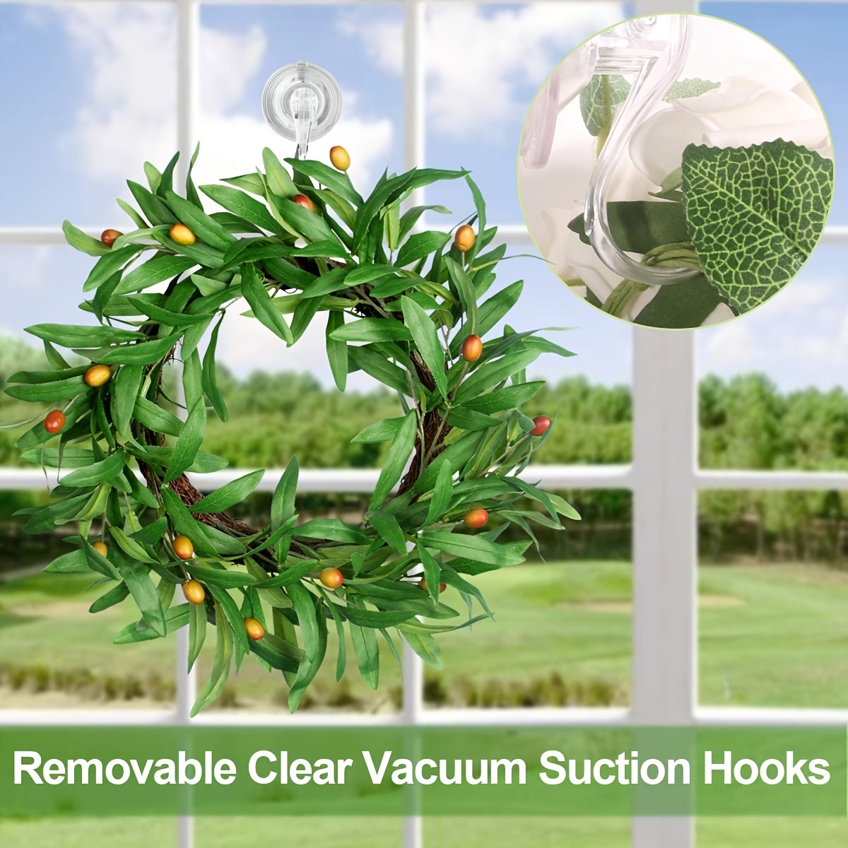 Shower Hooks for Inside Shower,Suction Cup Hangers for Window Plants -  Heavy Duty Glass Suction Cup Window Plant Hanger Removable No Punch for  Glass