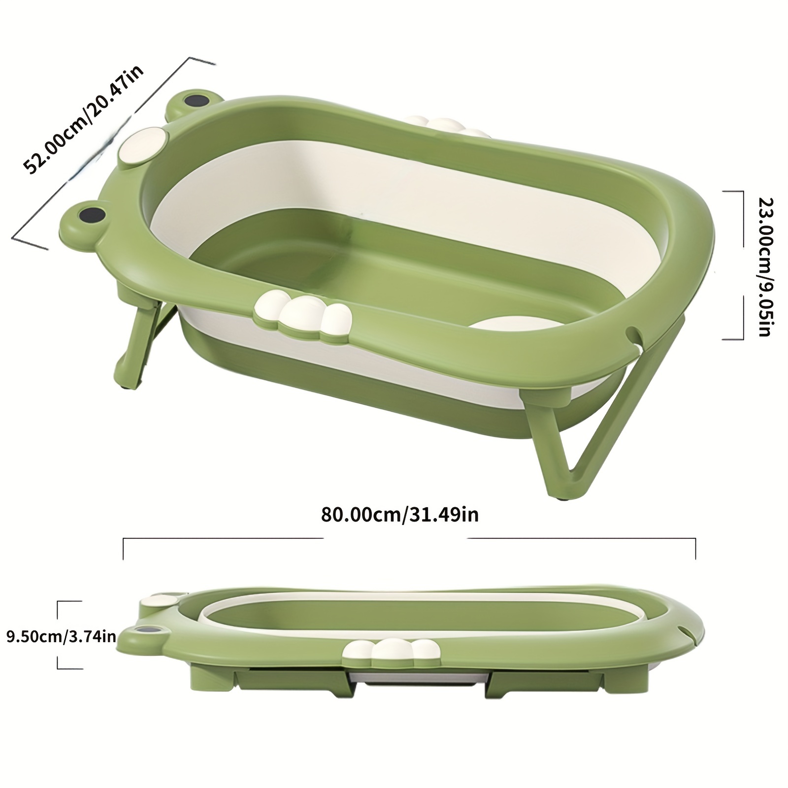Bañera portátil plegable para niños de 0 a 3 meses, 1 a 3 años, fácil de  almacenar, plegable, 33.5 x 19.3 x 8.3 in (color: naranja)
