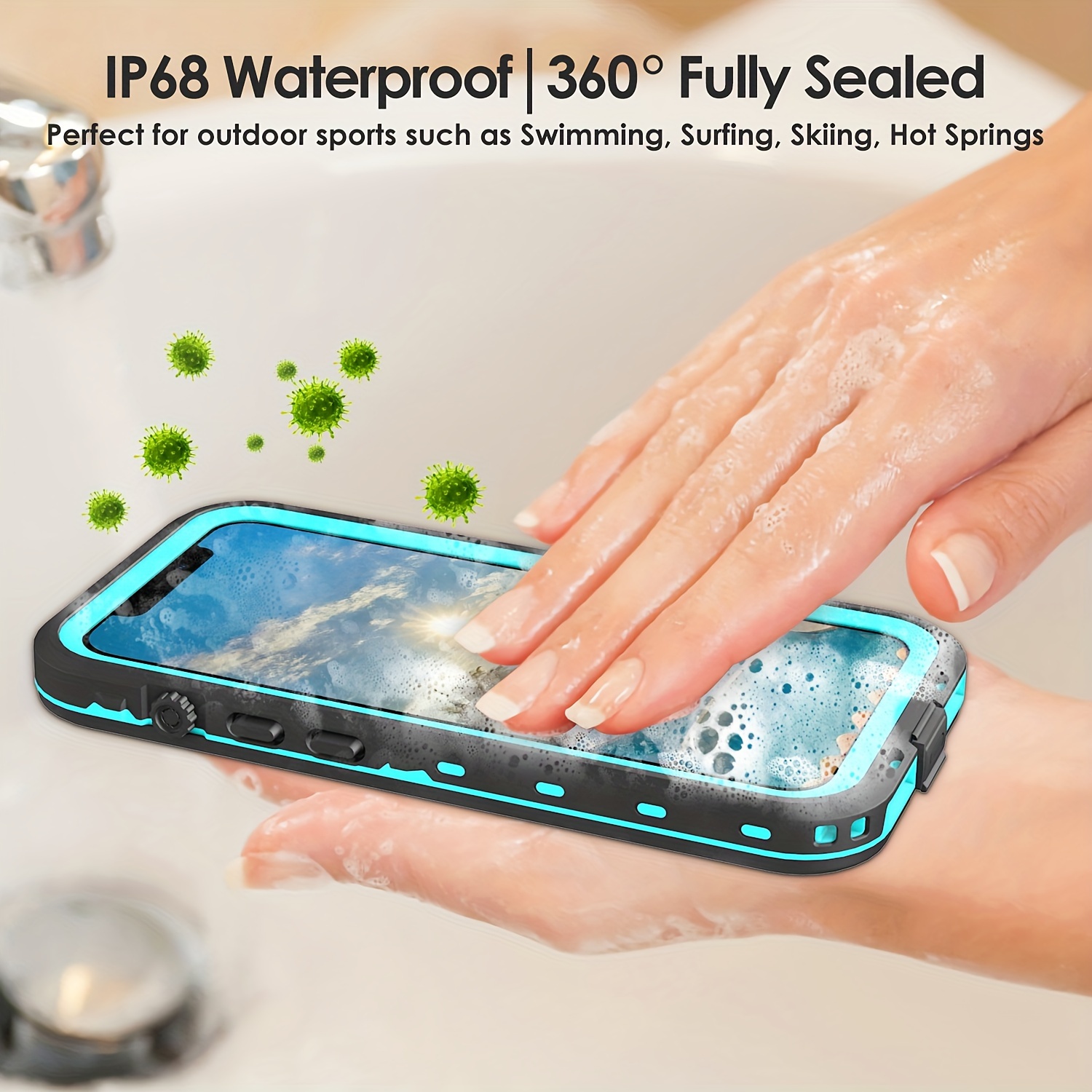 Pochette Etanche Tactile pour IPHONE 6S Plus Smartphone Eau Plage IPX8  Waterproof Coque (NOIR)