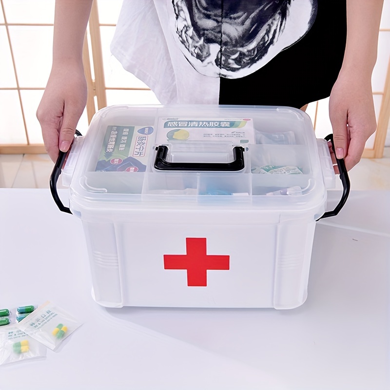 Multi-function Medicine Cabinet Portable First-Aid Case Double Layer Home Storage Medicine Box (Blue), Other