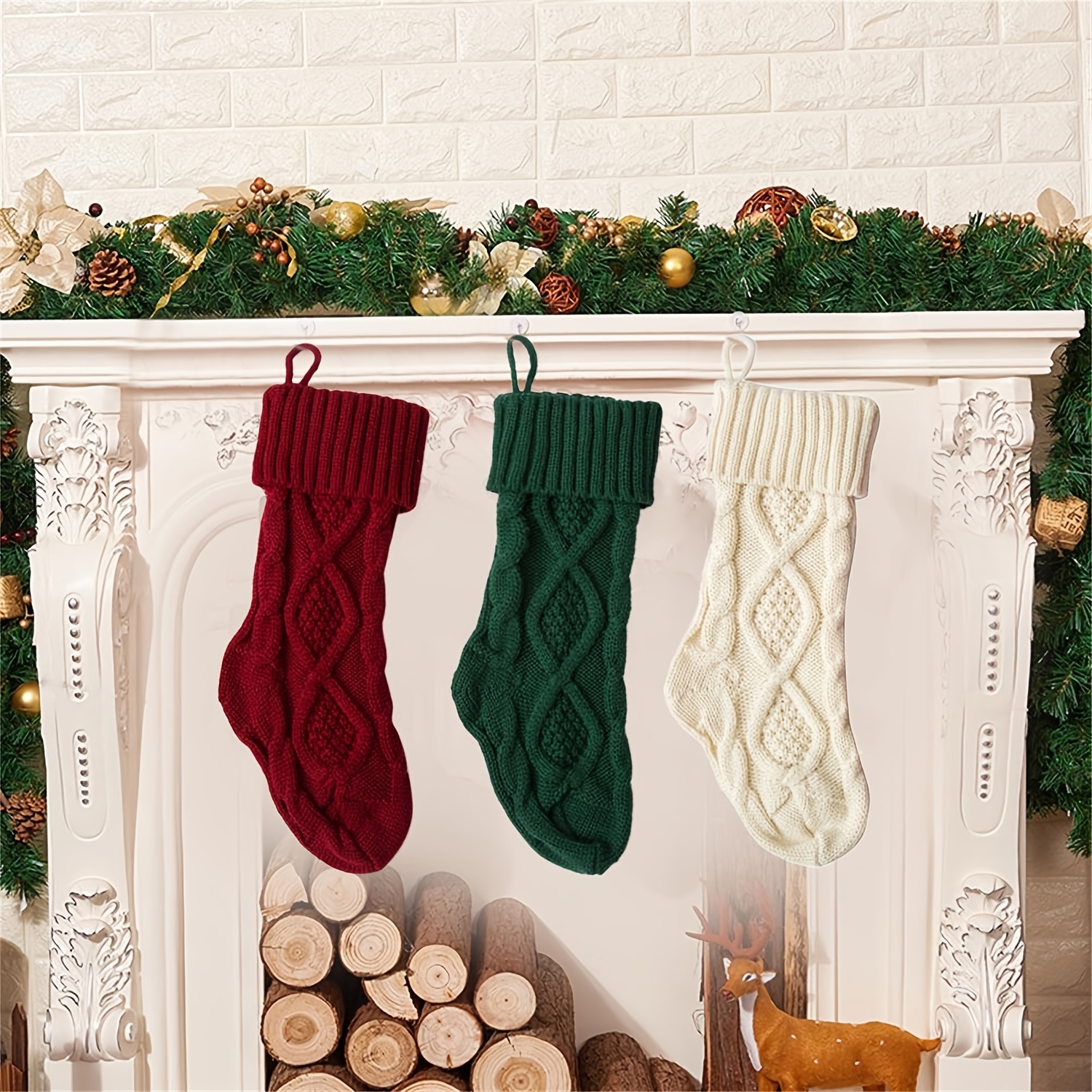 Comprar Calcetines con patrón de medias navideñas, con cordón