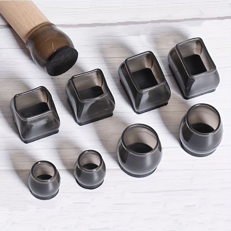 8pcs Square Round Chair Leg Protectors For Hardwood Floors Silicone