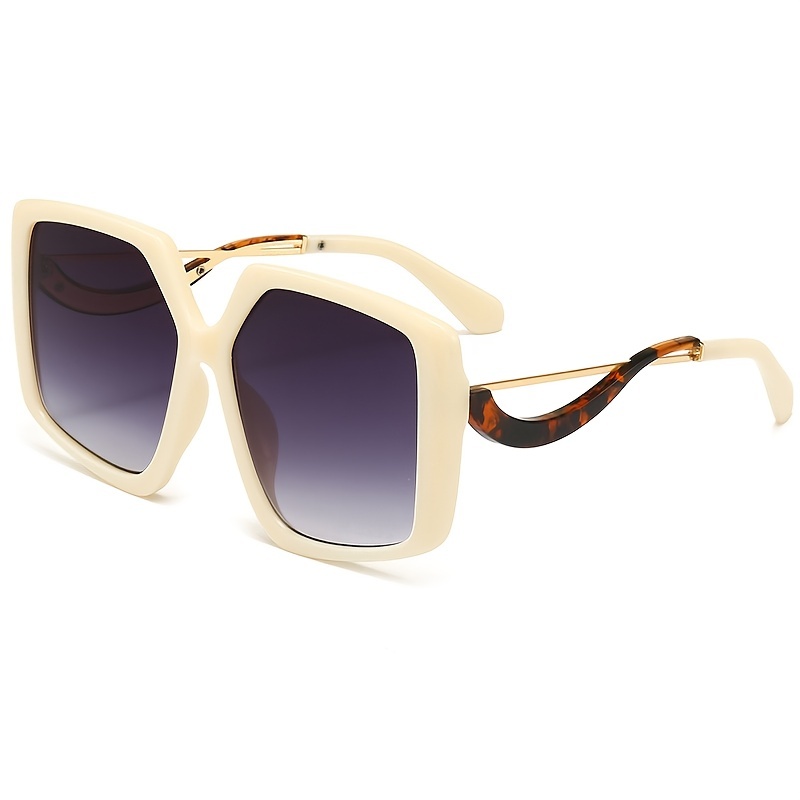 Polygon Frame Metal Temple Sunglasses UV Protection