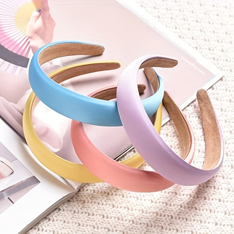 Satin Solid Headband Sponge Padded Head Hoop Hair Band Hair Accessories