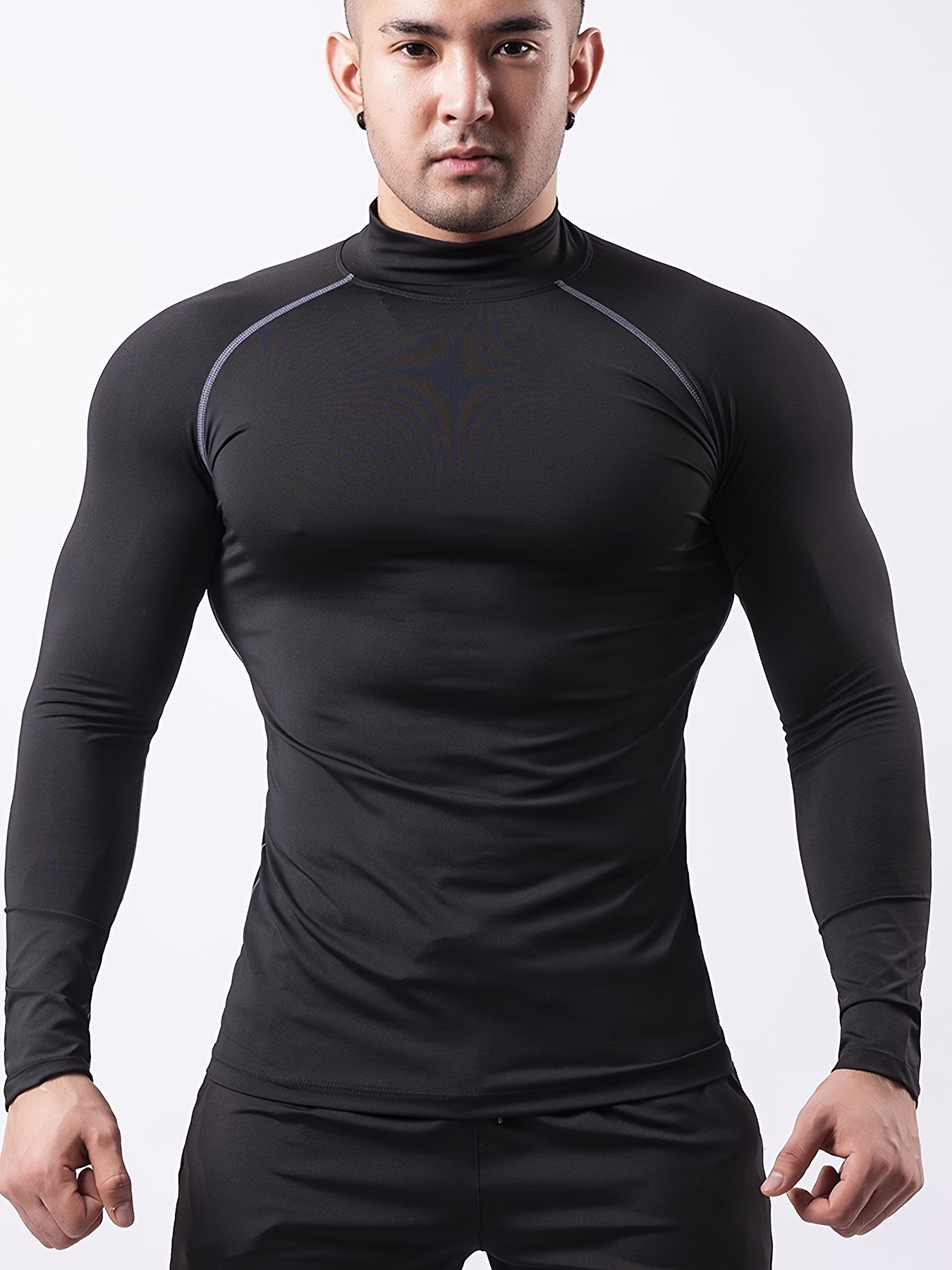EXIO Japan Men's Mock Turtleneck Compression Shirt Cool&Dry Baselayer Top  EX-T02 (Small, EXT02-NV) : : Clothing, Shoes & Accessories