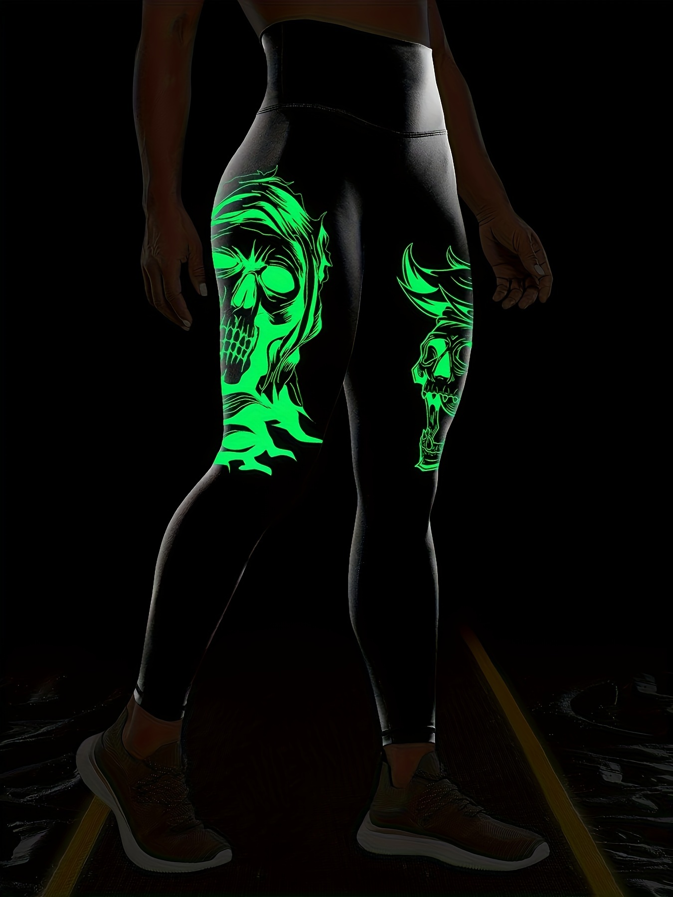 Dark Green and Black Skull Argyle Pattern Leggings – Cosplay