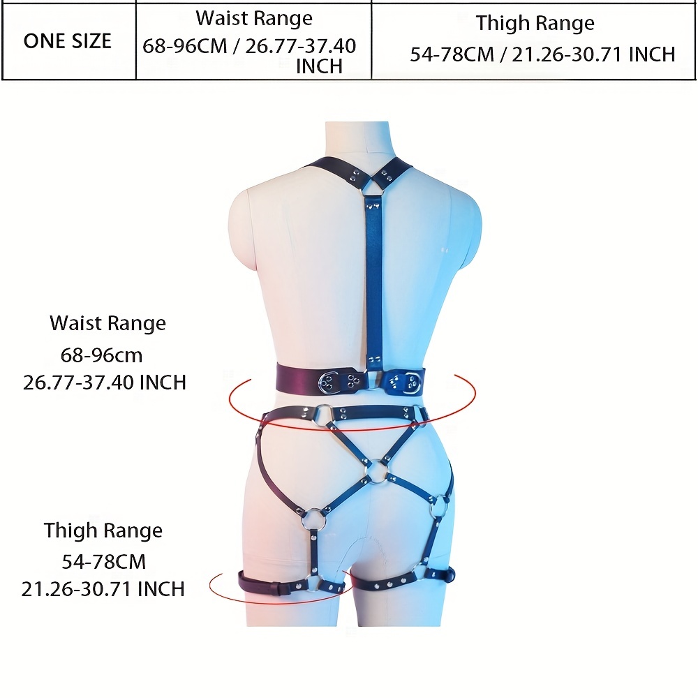 One or Pair of Leather Leg Harness Womens Thigh Bondage Belt 