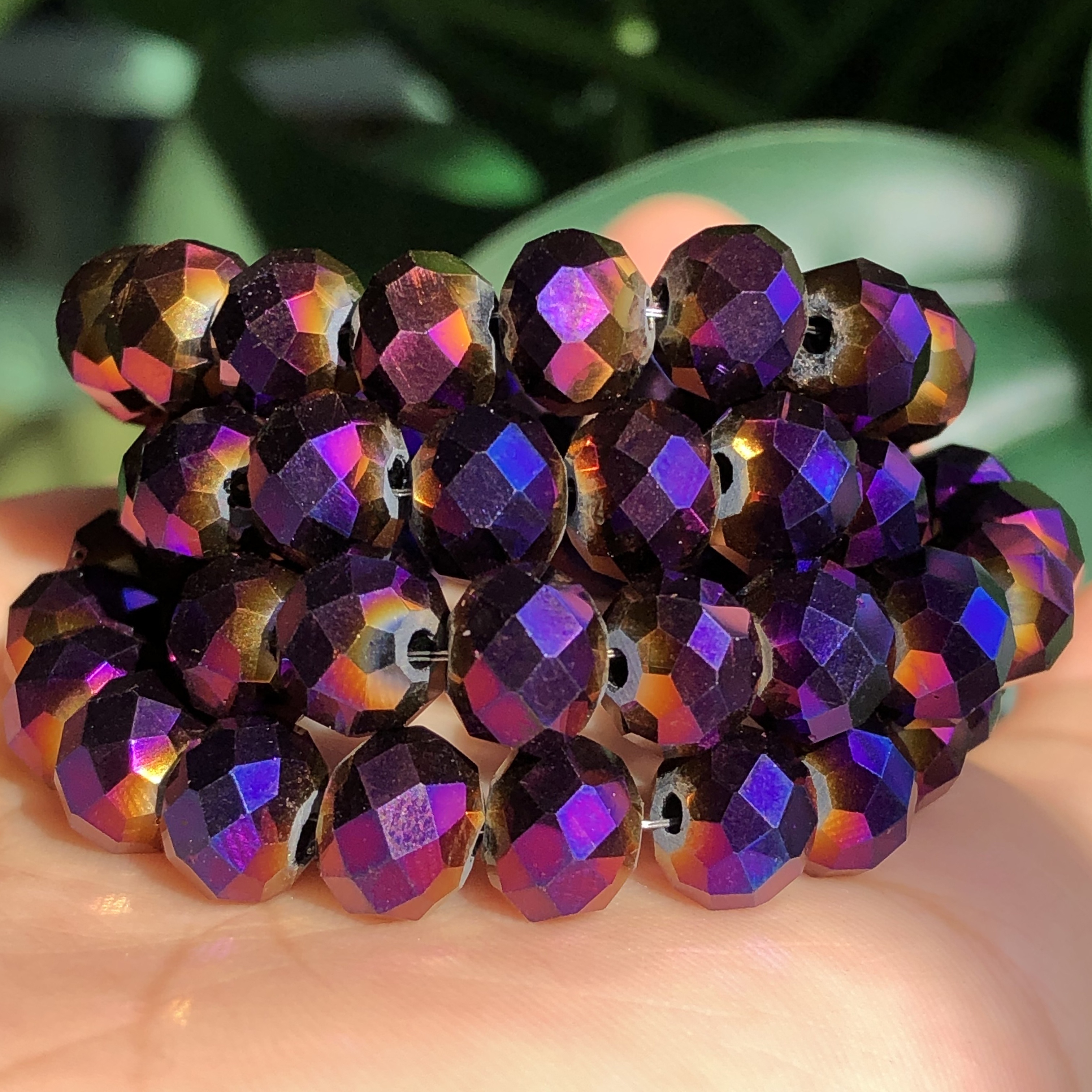 thumbnail image 2 of 20 Pieces Amethyst AB Czech Glass Faceted Beads – 8mm Round – For Jewelry Making 2 of 6
