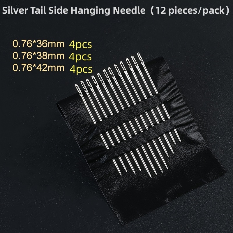 55pcs Stainless Steel Needle, Embroidery Needles For Hand Sewing, Easy Side  Threading, Stitching Tools