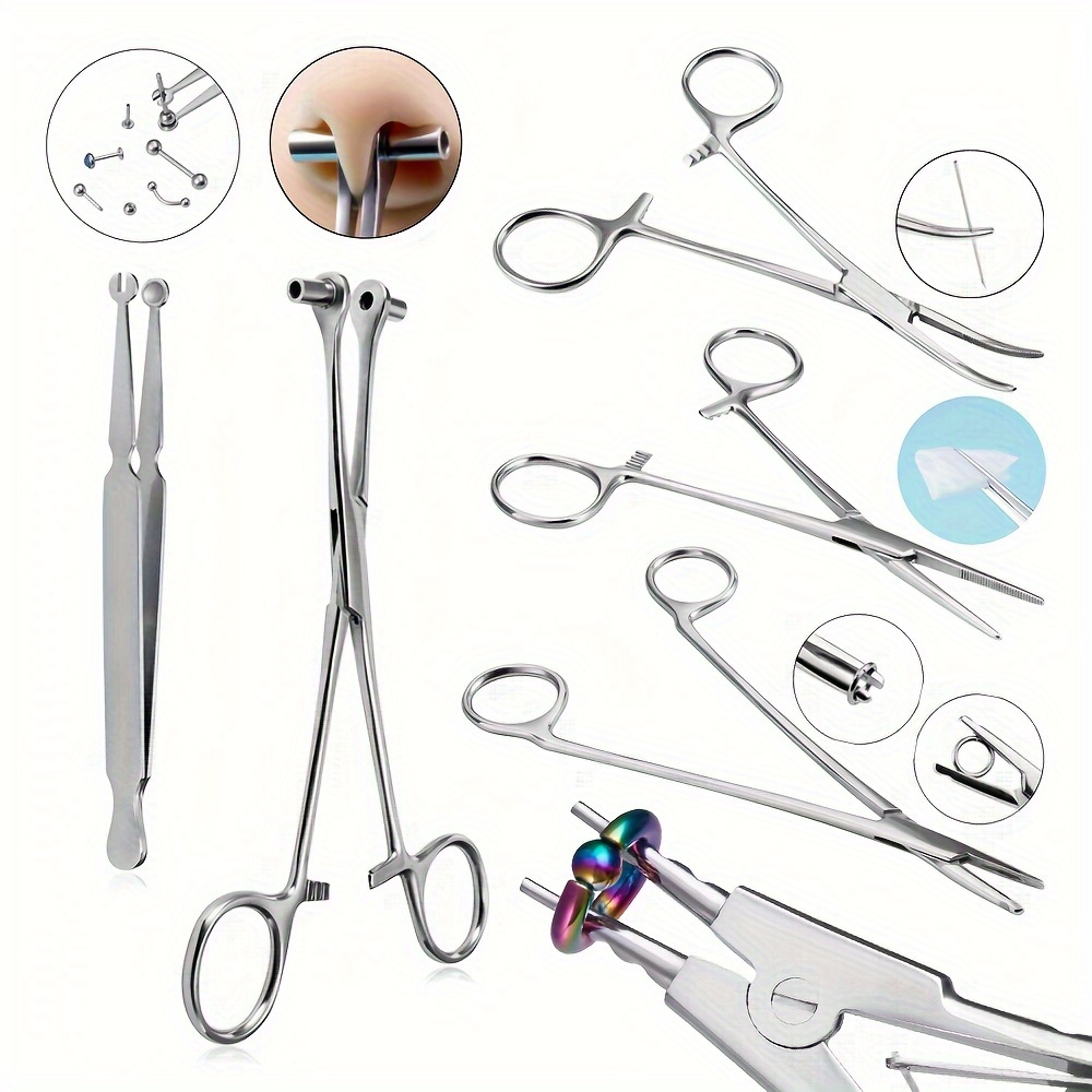 Body Jewelry Piercing Tattoo Tools Clamps Hemostat Forceps Ring Opening  Pliers