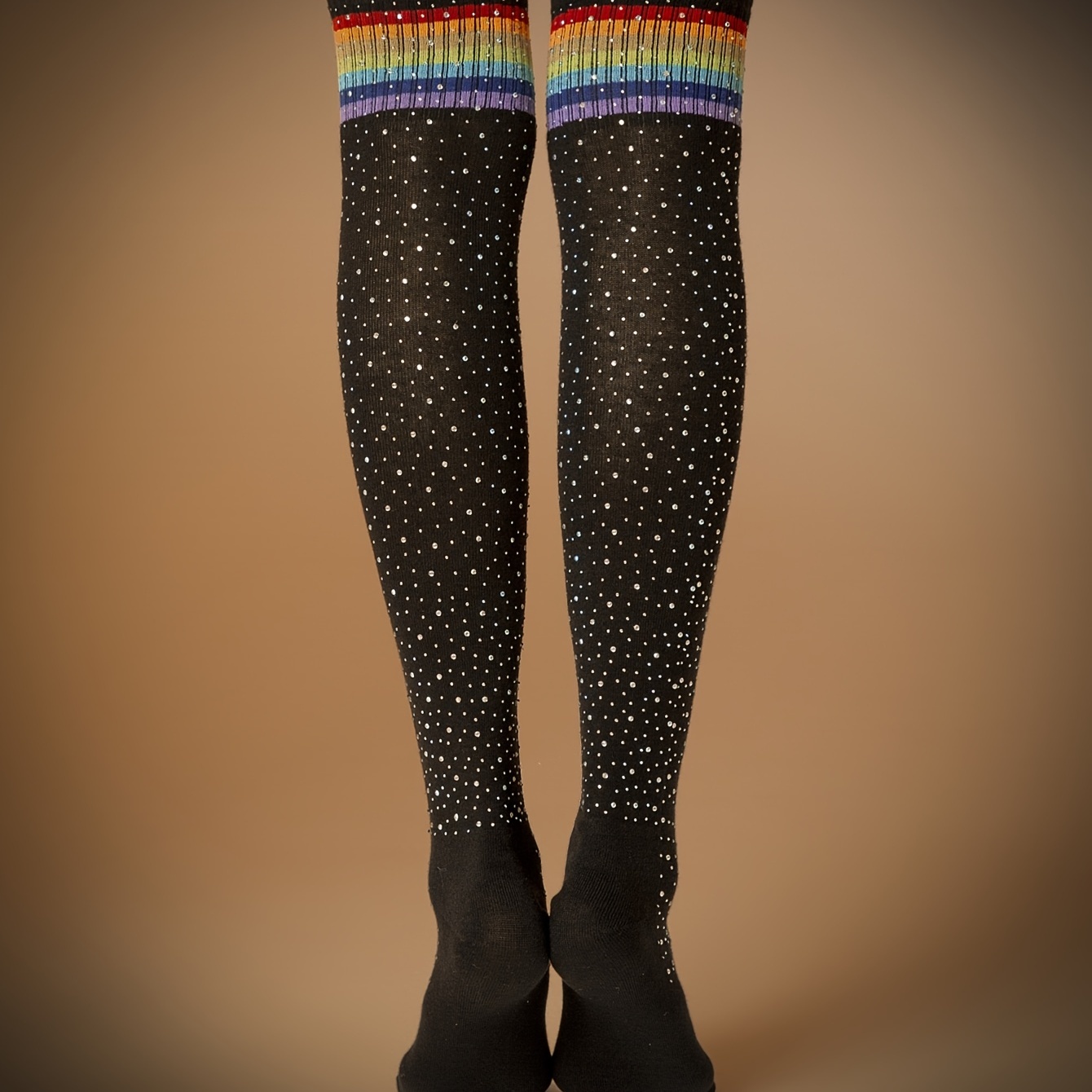 Hi-Shine Leggings in Rainbow Stripe