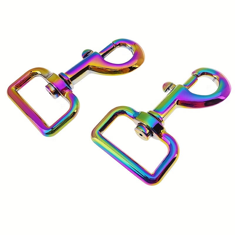 25mm Rainbow Swivel Clasp Claw,Trigger Swivel Dog Hook,Metal Swivel  Clip,Lobster Clasp Purse Handbag Clasp,Strap Purse Clip,Key Ring Clip 10pcs