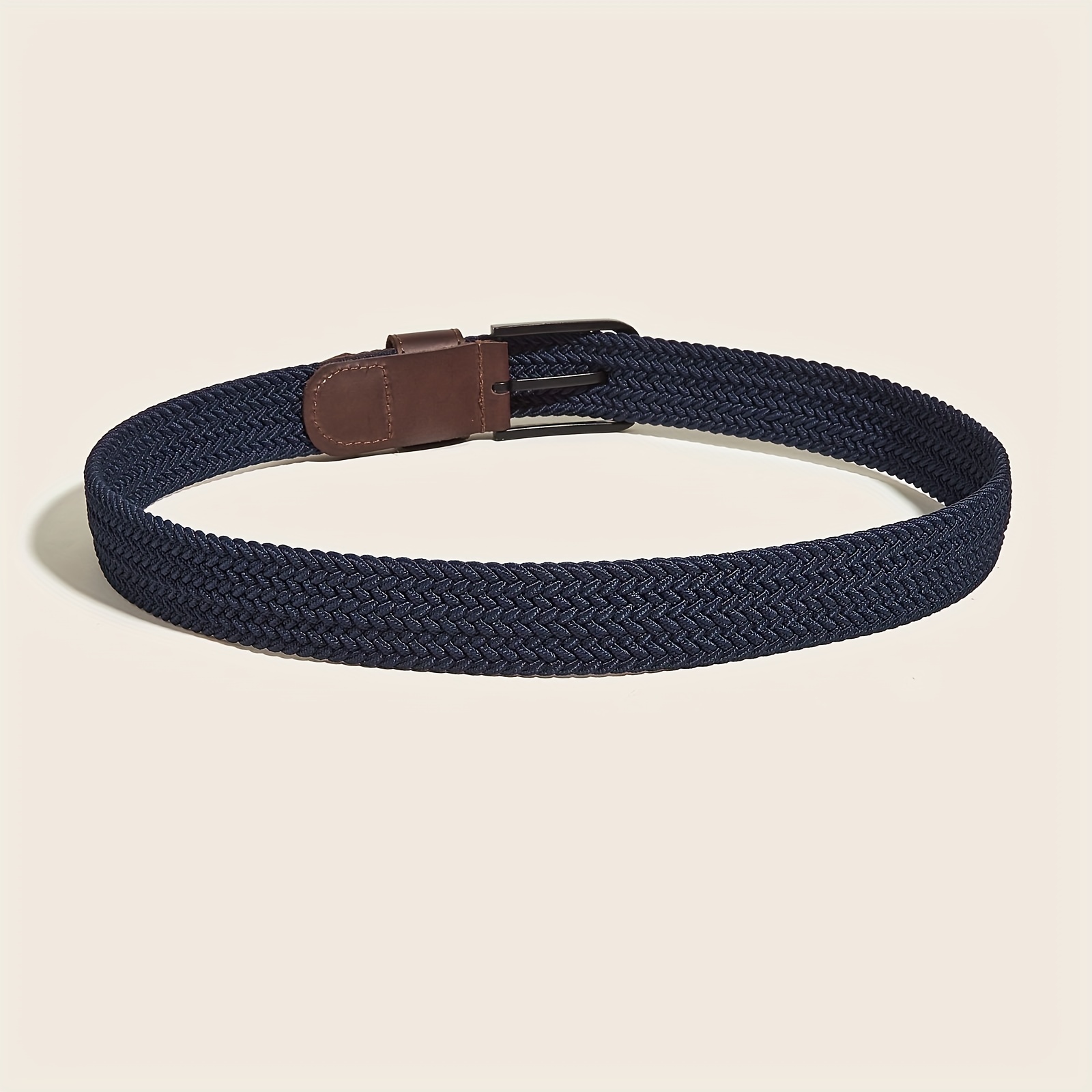 Casual belt in genuine leather, royal blue