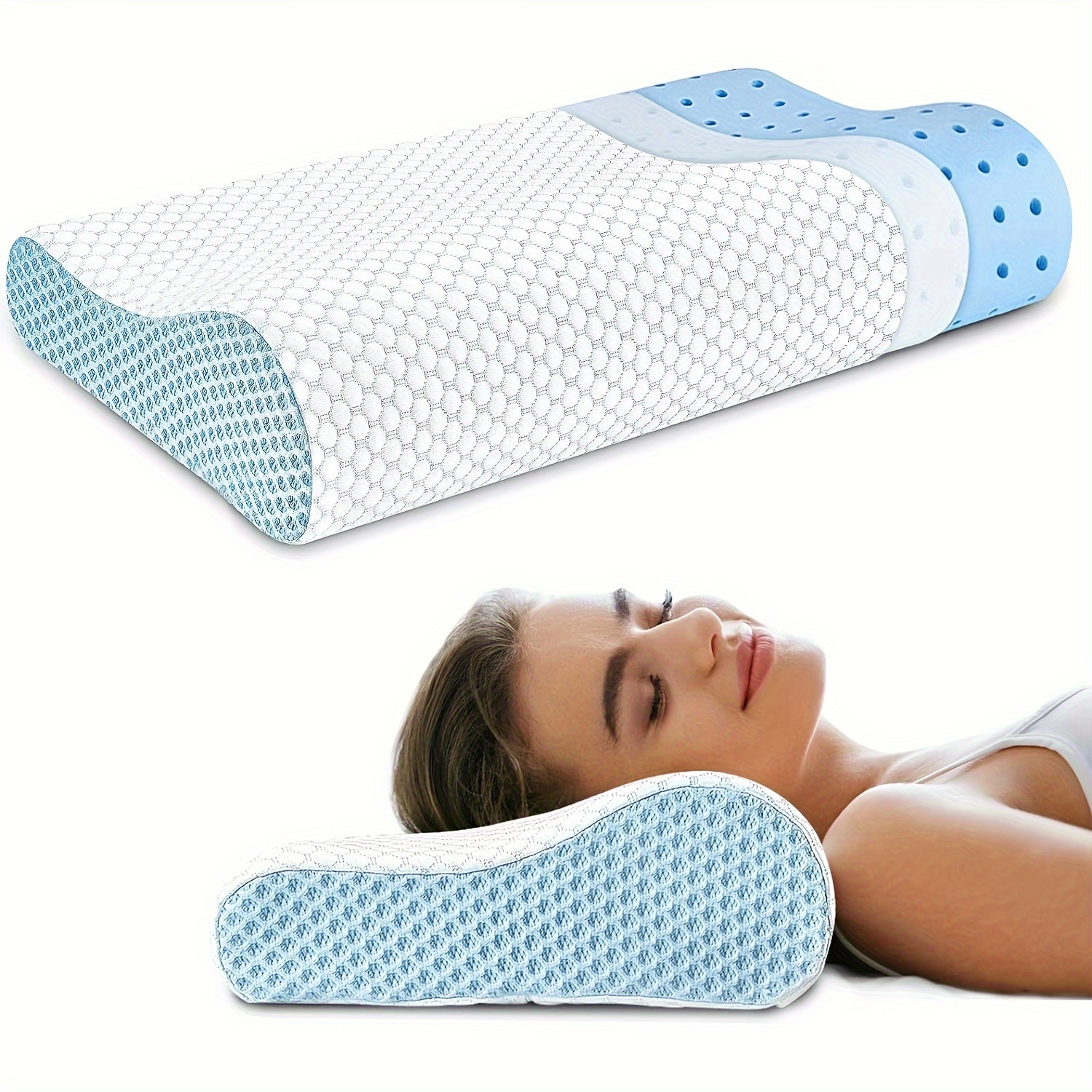 SAHEYER Cuscino ergonomico per il collo, cuscino in memory foam, cuscino  ortopedico per il supporto del collo, cuscino per il sonno laterale per  migliorare la qualità del sonno : : Casa e