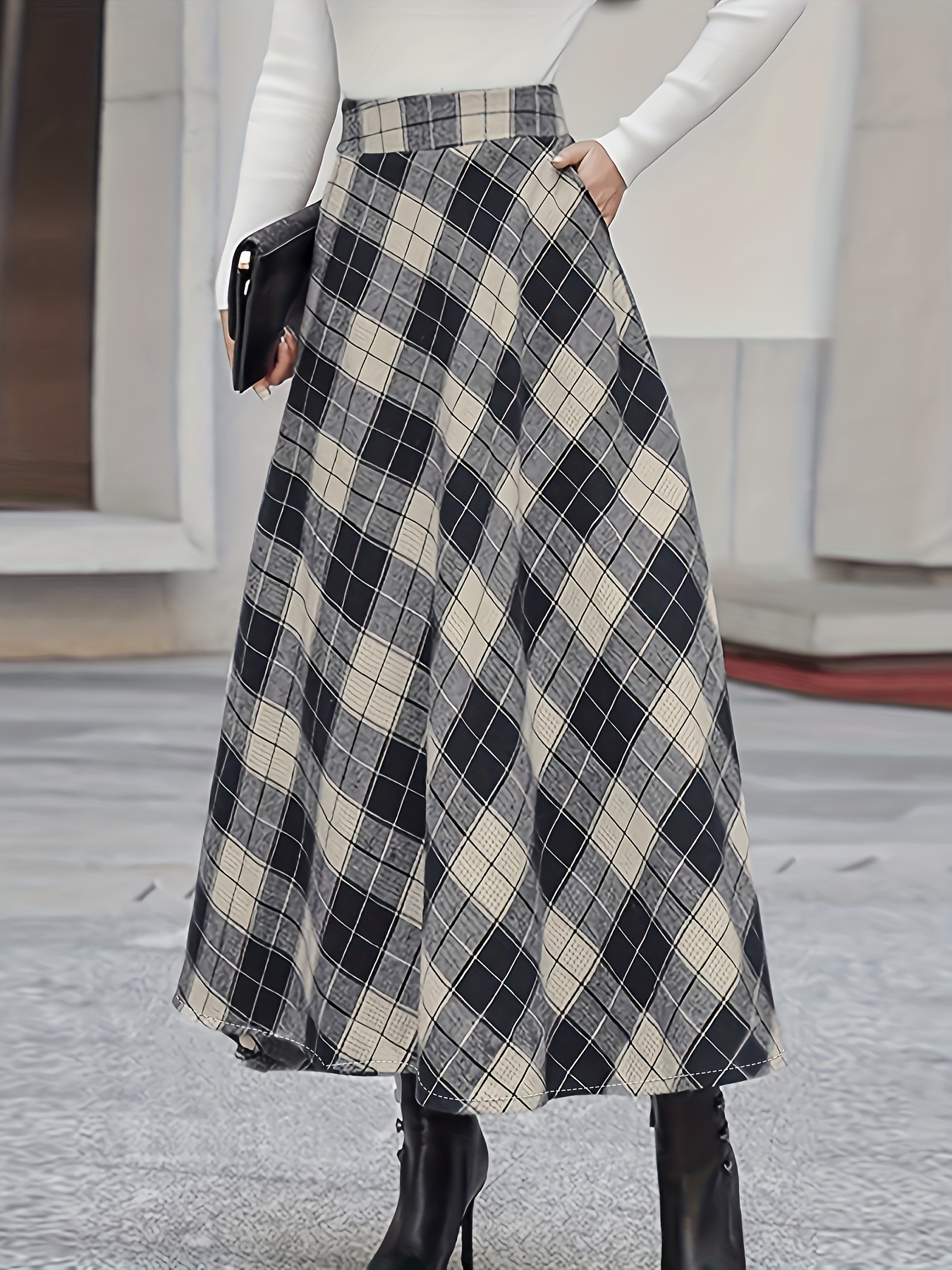 Plaid Skirt Woman - Temu