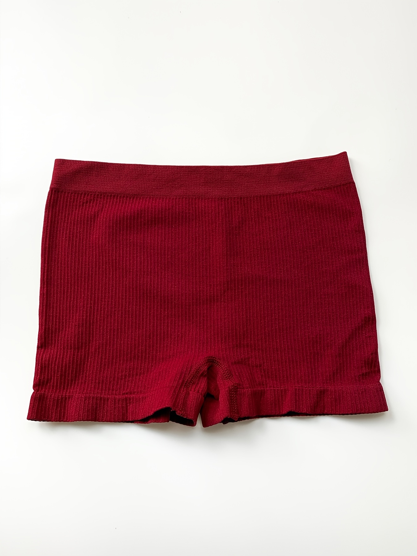 Simple Ribbed Knit Textured Panty Comfy Mid rise Stretchy - Temu Japan