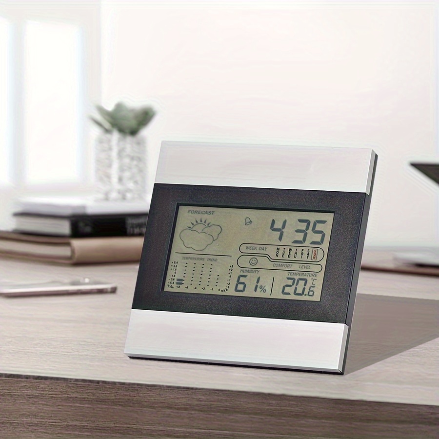 Thermomètre d'ambiance ，Thermomètre hygromètre d'intérieur numérique, mini  moniteur de température et hygromètre pour le confort de l'air au bureau à  domicile, enregistrements max / min 