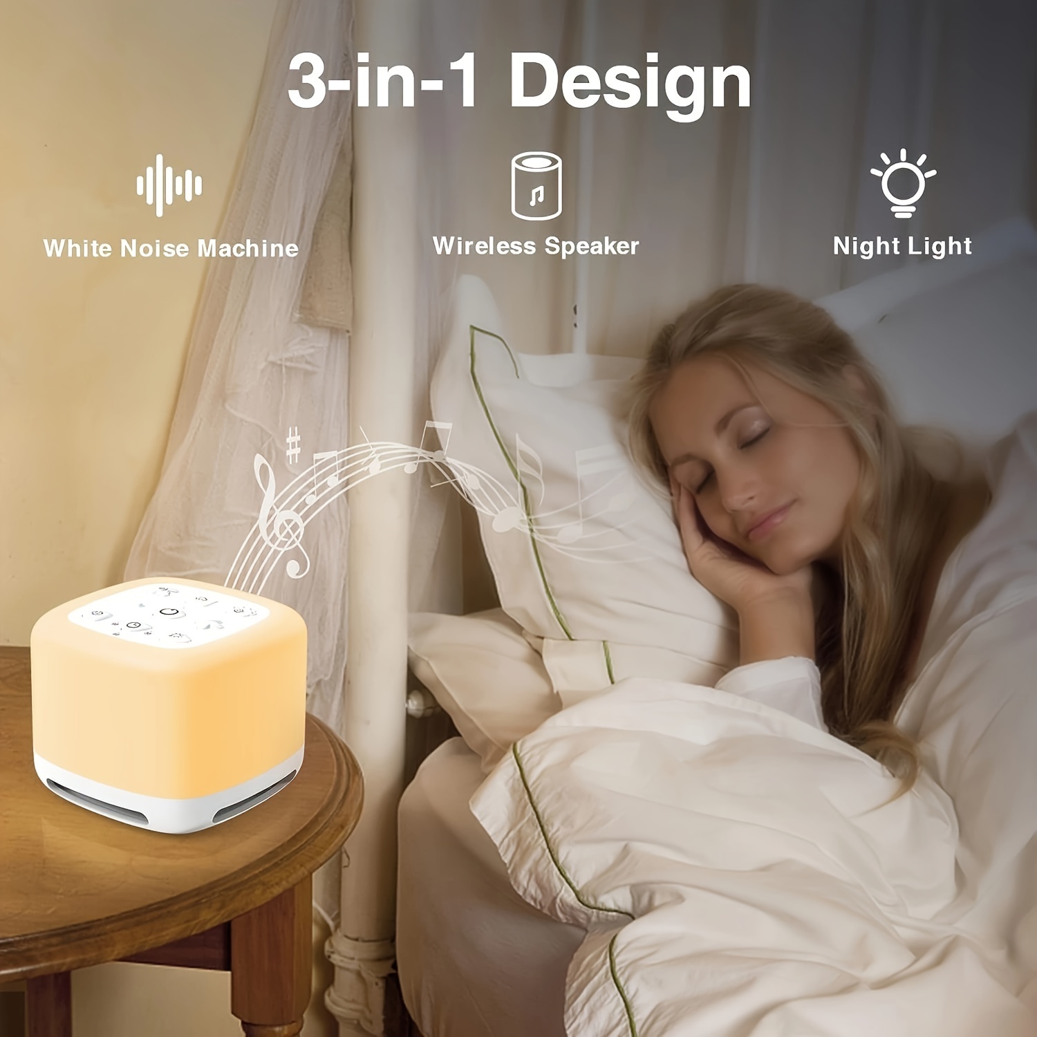 rechargeable portable sleep sound machine   night light wireless speaker 40   white noise sound machine details 1