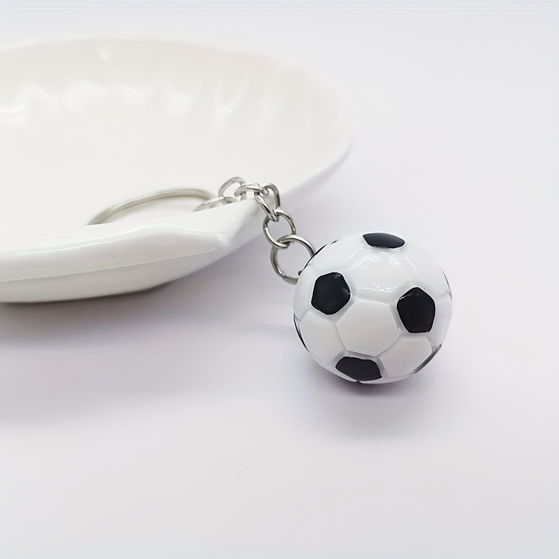 Porte clef football, Mini Porte-Clés de Football Blanc porte clé