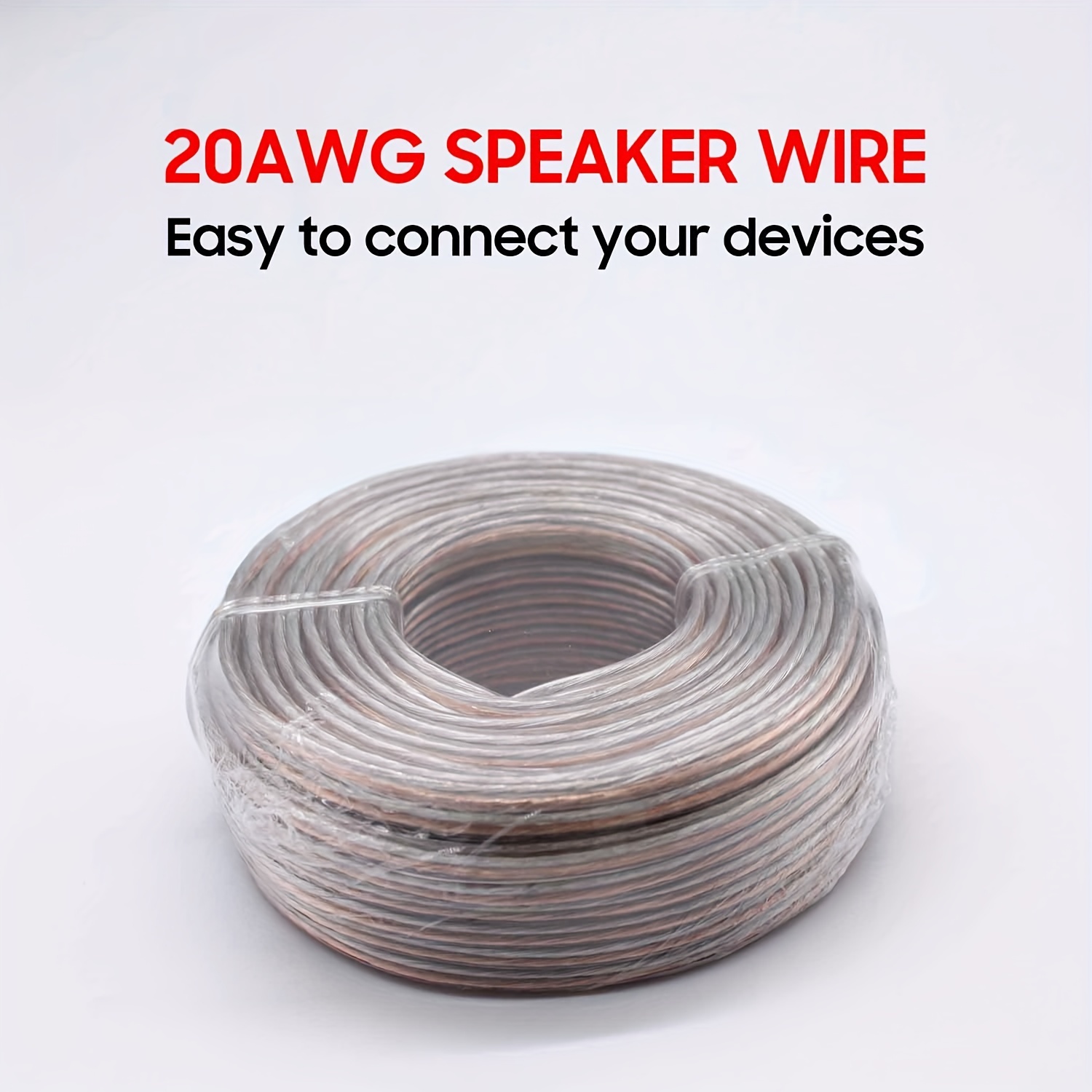 HA16-CLEAR Rollo de cable transparente para parlante de 1,000 pies, 16 AWG  - TECNOVA