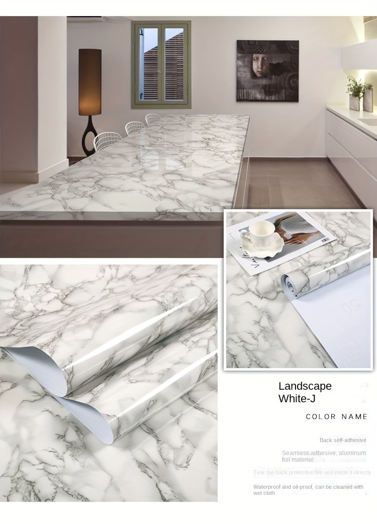 Selfadhesive Wallpaper, Imitation Marble Pattern Selfadhesive Contact