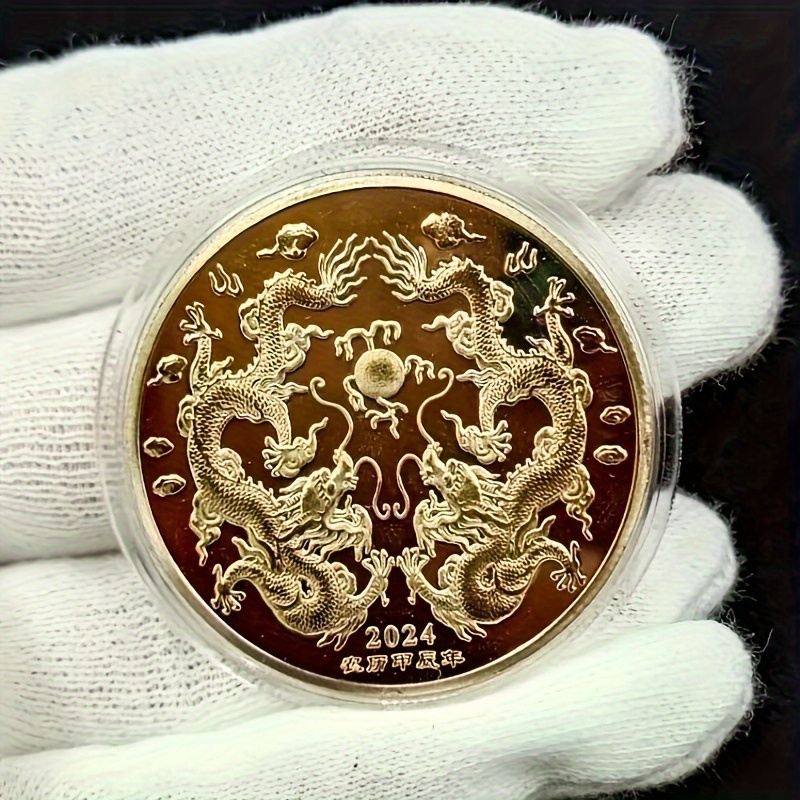Feng Shui Antik Drachen Münzen Chinesisch Qing-Dynastie Reichtum  Glückbringer