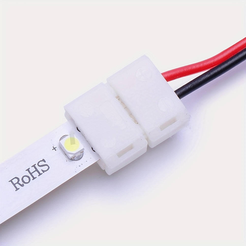 2835 3528 2 Connecteur de bande LED Pin 8mm - Connexion rapide Bande à Fil  DIY pour 12v 24v Pack de lumières LED simple couleur de 10