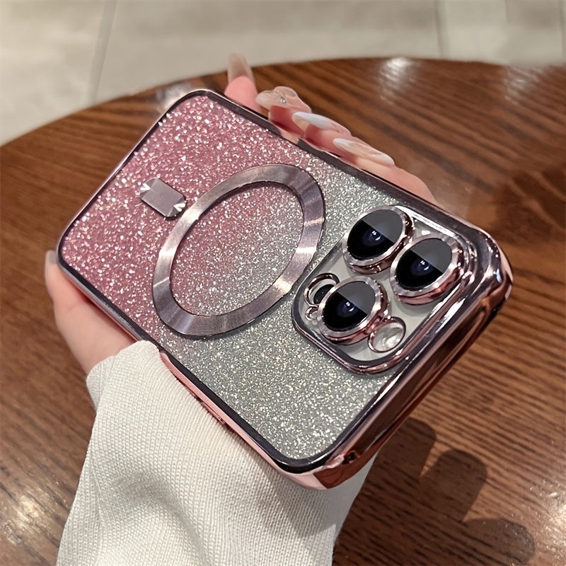 Luxurious bling Diamond Quicksand Perfume Bottle Ring Holder Phone