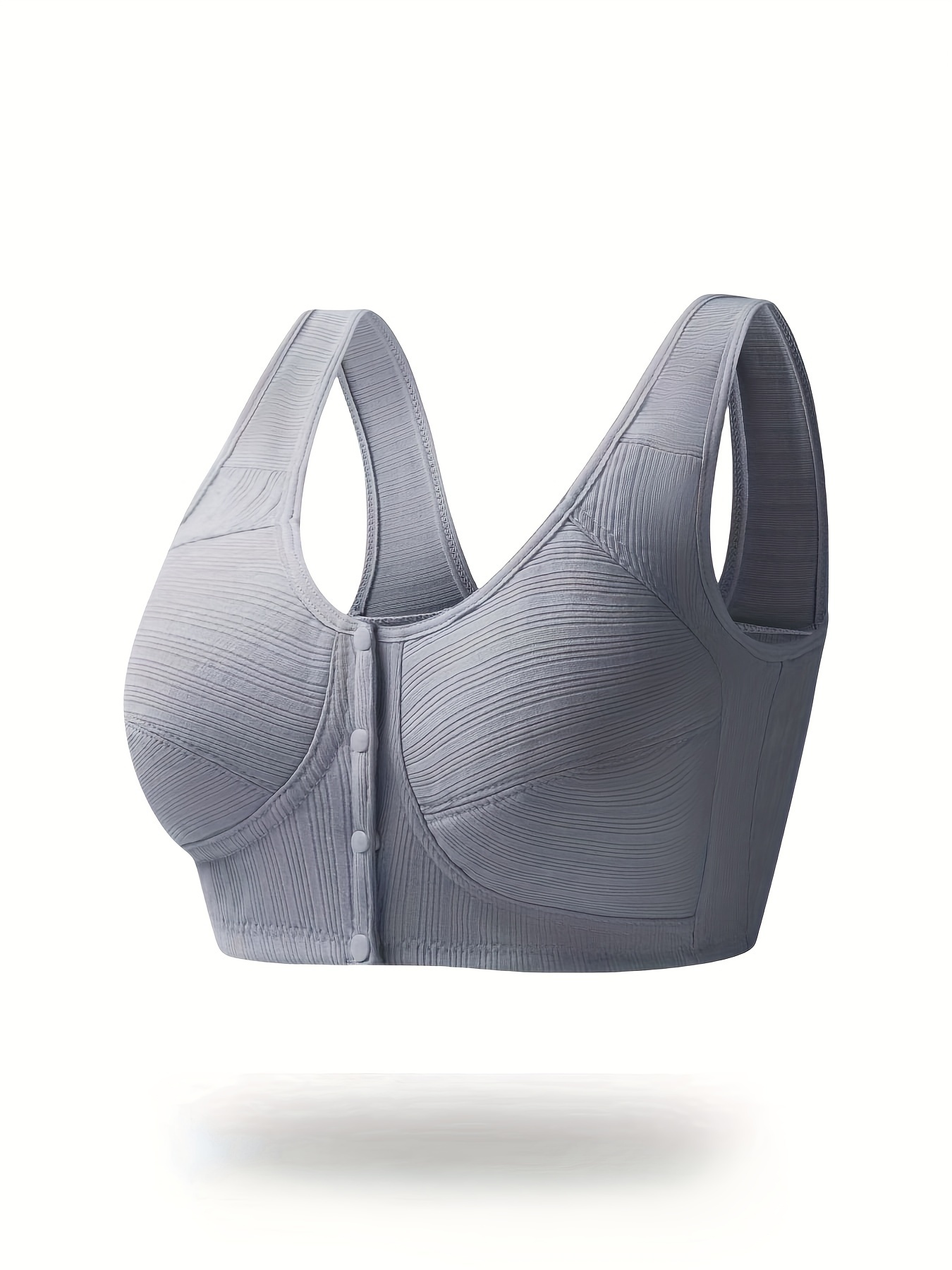 Front Buckle Wireless Bra, Comfy & Breathable Plunge Bra, Women's Lingerie  & Underwear