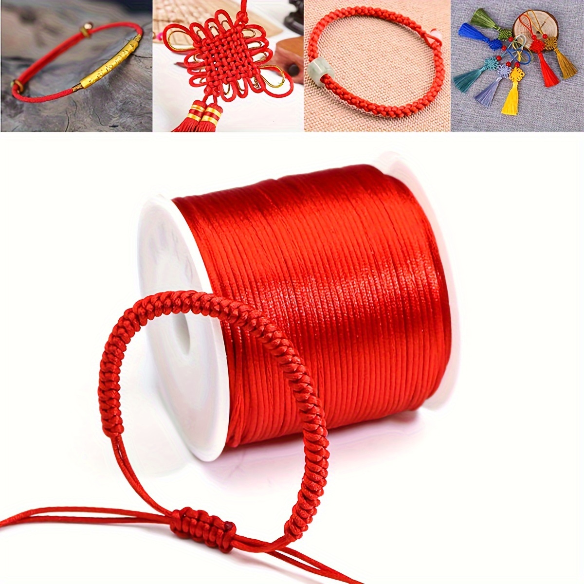Colorful Satin Nylon Thread Chinese Knot Cord Macrame Rope - Temu