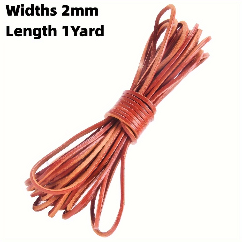 2.2 Yards Flat Leather Cord Natural Leather Lacing - Temu