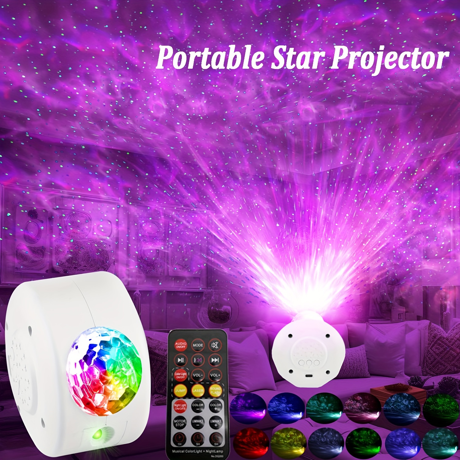 YETHKE Star Projector, 4 in 1 Galaxy Projector with WiFi Smart App Control,  Bluetooth Music Speaker, Remote Control and Timer, Night Light Projector